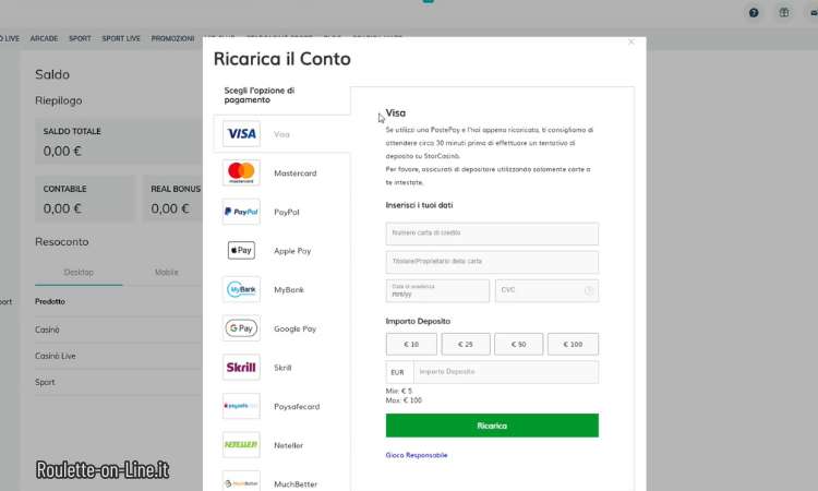 Deposita i fondi