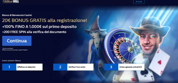 William Hill landing page